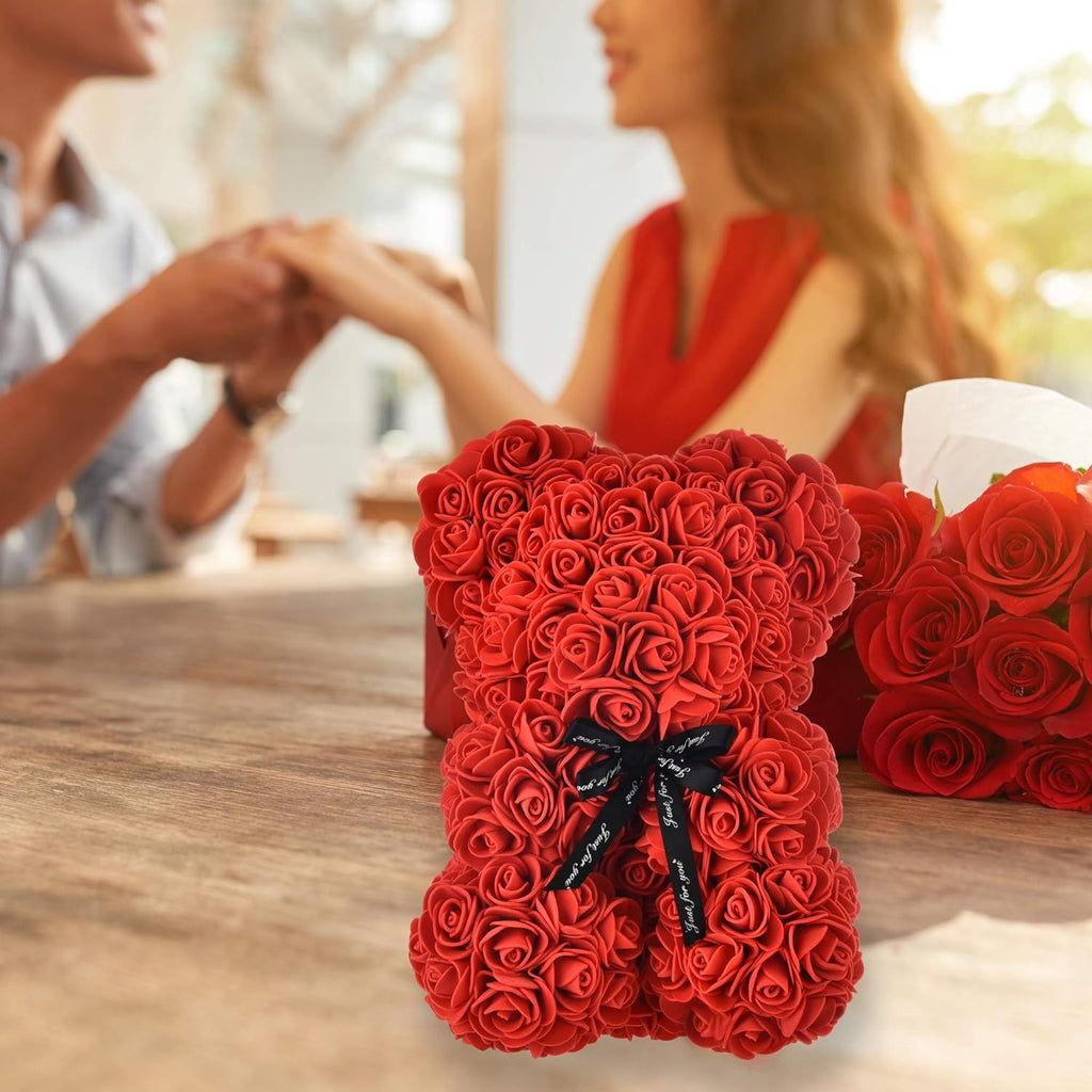 Mothers Day Rose Bear Mother'S Day Rose Teddy Bear Valentines Day Gifts for Her Mother Day Women Gifts for Mom Gifts Birthday Girlfriend Gifts Anniversary Wedding Mom Mothers Day Valentine Gifts (Red)